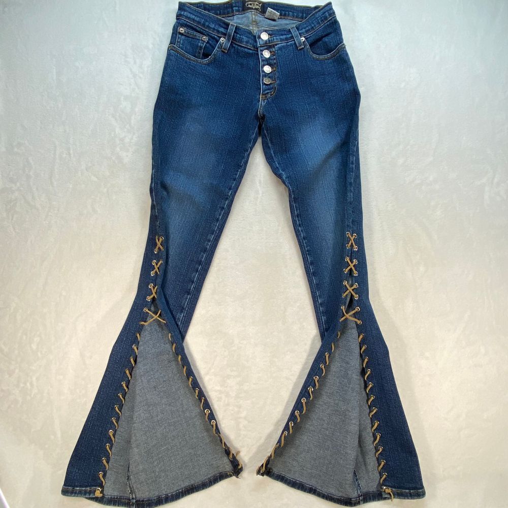 HNG Flare Jeans with Unique Lace up Design